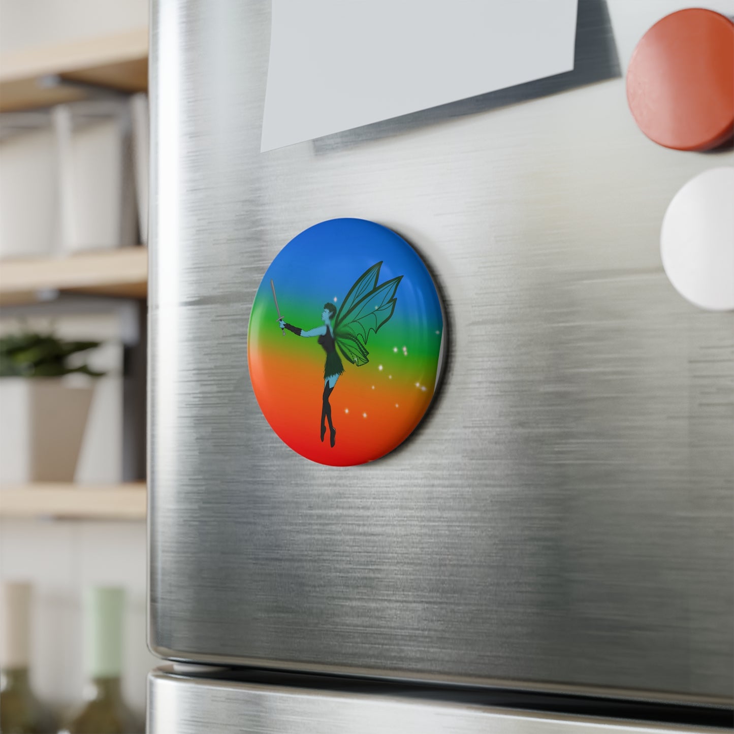 Warrior Fairy Button Magnet - Limited EOS